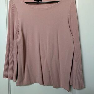 Ann Taylor Blush Pink Blouse with Pleated Sleeves